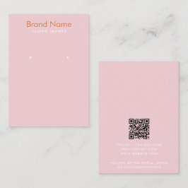 Modern Minimalist Pink Orange Jewelry Display Card Visitkort