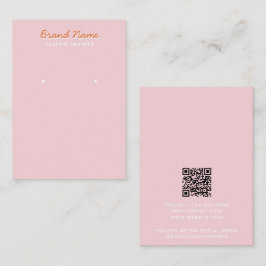 Modern Minimalist Pink Script Jewelry Display Card Visitkort