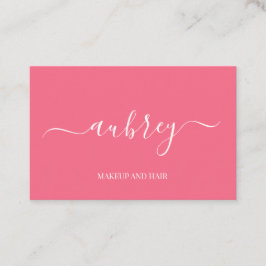 Modern minimalist pink white script visitkort