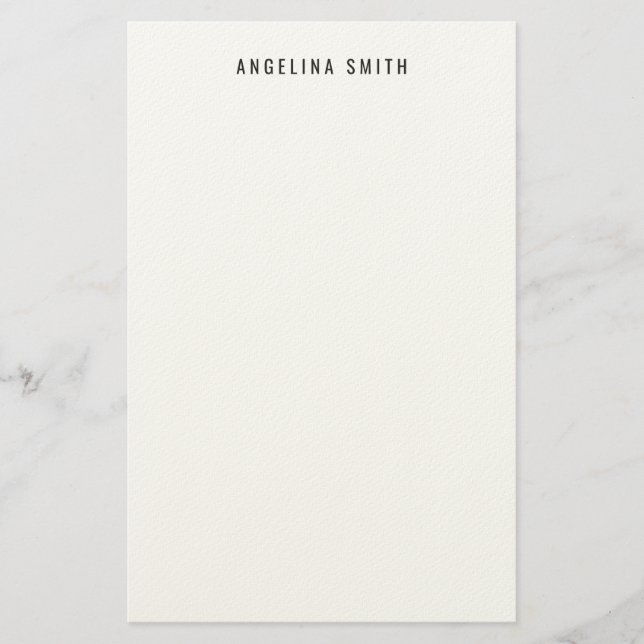Modern Minimalist Plain Simple Black White Brevpapper (Framsida)