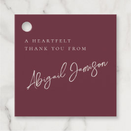 Modern minimalist plommonbröllopsdusch gåvor etiketter