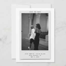 Modern Minimalist Polaroid Photo Save the Date Spara Datumet