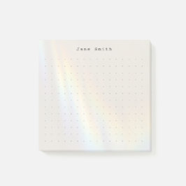 Modern minimalist prickig rutnät Personligt namn Post-it Block