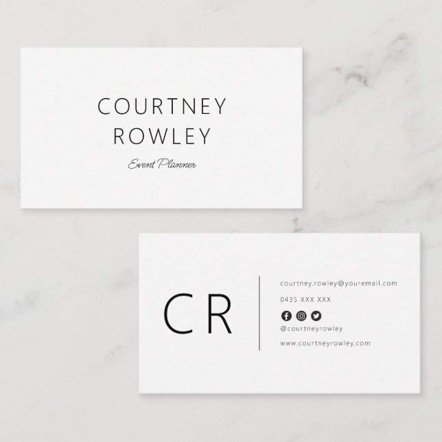 Modern minimalist professional business card visitkort (Fram/baksida)