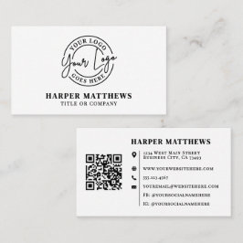Modern Minimalist Professional Logo QR Code Visitkort