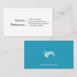 Modern Minimalist Professional White Teal Fish Visitkort