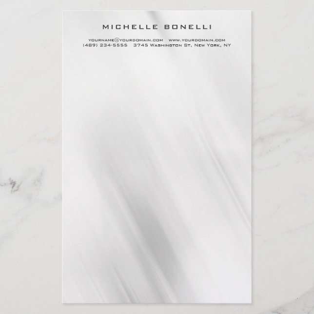 Modern minimalist professionell grå design brevpapper (Framsida)