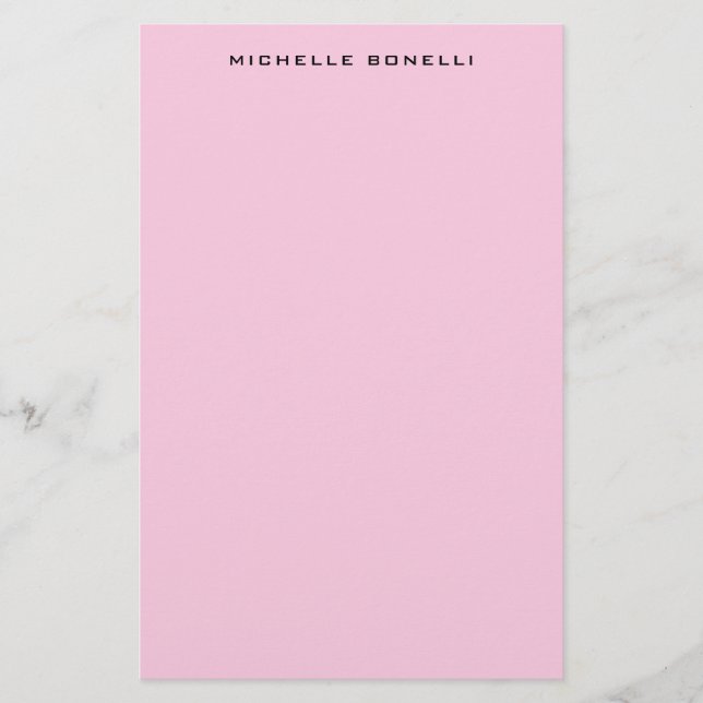Modern minimalist professionell ljusrosa feminin brevpapper (Framsida)