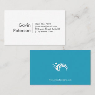 Modern minimalist professionell vit teal fisk visitkort