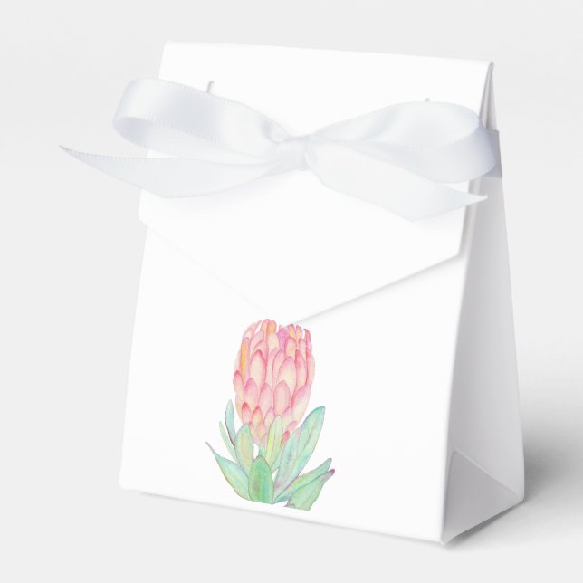 Modern minimalist protea botanisk bröllop presentaskar (Framsidan Sidan)