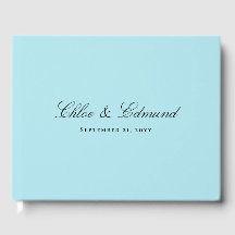 Modern minimalist pudderblå bröllopsklädning