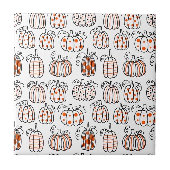 Modern minimalist pumpa – orange abstrakt kakelplatta (Framsidan)