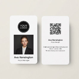Modern Minimalist QR Code Business Card Custom Visitkort