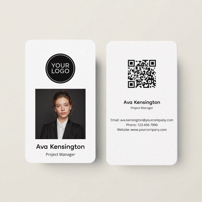 Modern Minimalist QR Code Business Card Custom Visitkort (Skapare uppladdad)