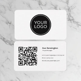Modern Minimalist QR Code Visitkort
