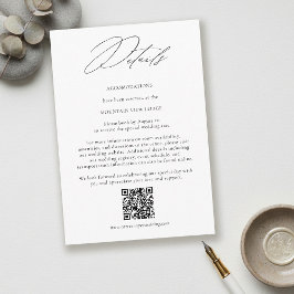Modern Minimalist QR Code Wedding Details Tilläggskort