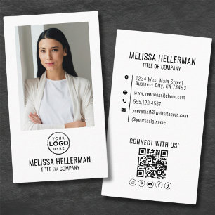 Modern minimalist QR-kod logotyp vertikal Visitkort