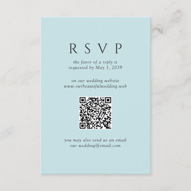 Modern minimalist QR-kod vigselring bröllop OSA Kort (Framsida)