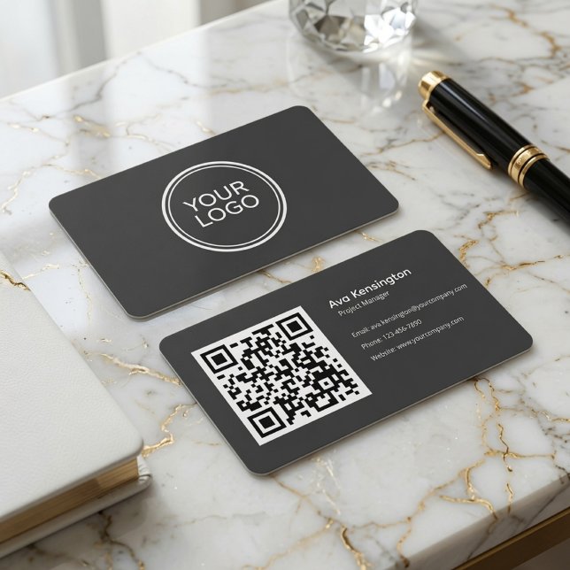 Modern minimalist QR-kod visitkort  (Skapare uppladdad)
