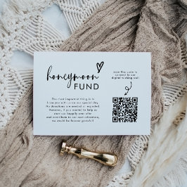 Modern Minimalist QR Wishing well Honeymoon Fund Tilläggskort