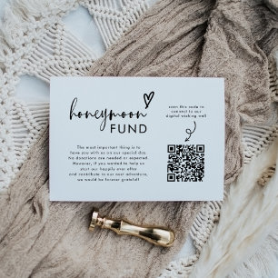 Modern Minimalist QR Wishing well Honeymoon Fund Tilläggskort