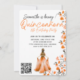 Modern minimalist Quinceañera 15-årsdag Inbjudningar