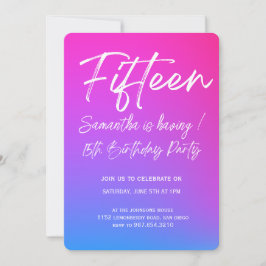 Modern minimalist Quinceañera 15-årsdag Inbjudningar