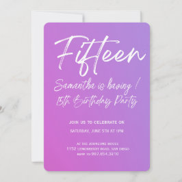 Modern minimalist Quinceañera 15-årsdag Inbjudningar