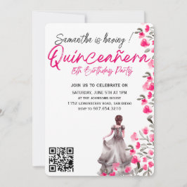 Modern minimalist Quinceañera 15-årsdag Inbjudningar
