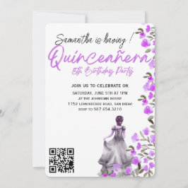 Modern minimalist Quinceañera 15-årsdag Inbjudningar