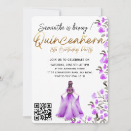 Modern minimalist Quinceañera 15-årsdag Inbjudningar