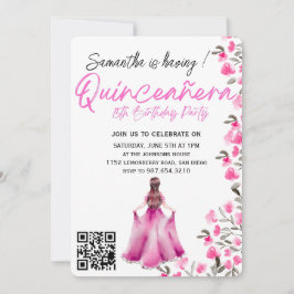 Modern minimalist Quinceañera 15-årsdag Inbjudningar