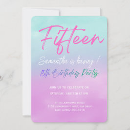 Modern Minimalist Quinceañera 15th Birthday Inbjudningar