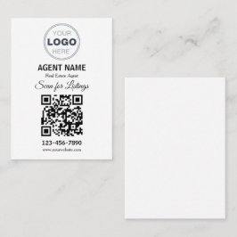 Modern Minimalist Real Estate Listing Scan Visitkort