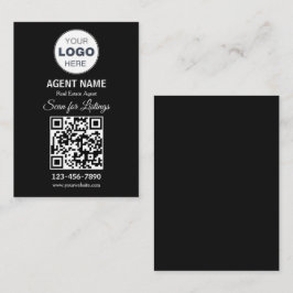 Modern Minimalist Real Estate Listing Scan Visitkort