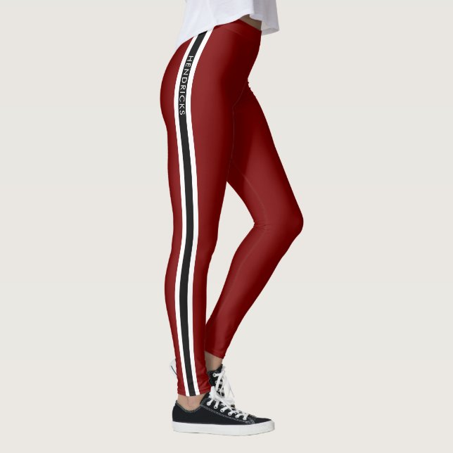 Modern Minimalist Red Color Stylish Athletic Leggings (Höger)
