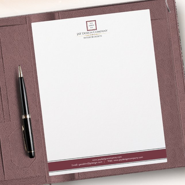 Modern Minimalist Red Gräns Business Logotyp Brevhuvud (Skapare uppladdad)