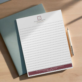 Modern Minimalist Red Gräns Logotyp Business Anteckningsblock