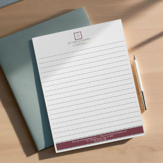 Modern Minimalist Red Gräns Logotyp Business Anteckningsblock