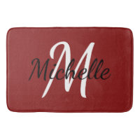 Modern Minimalist Red Monogram Namn + Initial