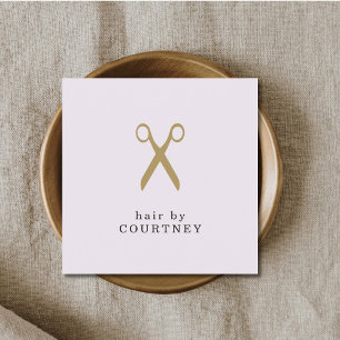 Modern Minimalist Ren Falskt Guld Frisör Fyrkantigt Visitkort