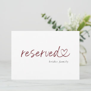 Modern minimalist reserverad vigselskylt