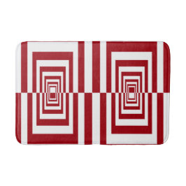 Modern minimalist röd geometrisk badrumsmatta