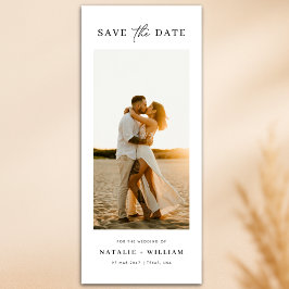 Modern Minimalist Romantic Photo Wedding Bookmark Spara Datumet