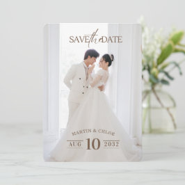 Modern Minimalist Romantic Script Photo Wedding  Inbjudningar