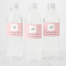 Modern minimalist rosa anpassad logotyp Modern Vattenflaskor Etikett