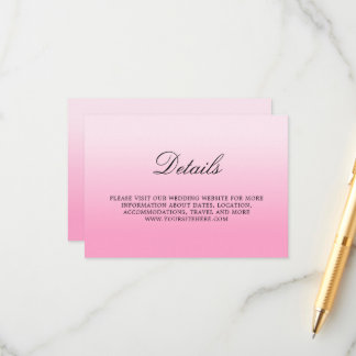 Modern minimalist rosa bomullssocker Ombre detalje Tilläggskort