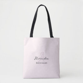 Modern minimalist Rosa Monogram Bridesmaid Tygkasse