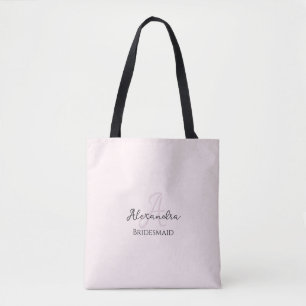 Modern minimalist  Rosa Monogram Bridesmaid Tygkasse