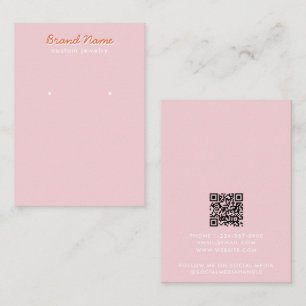 Modern minimalist rosa skript smyckekort för visni visitkort